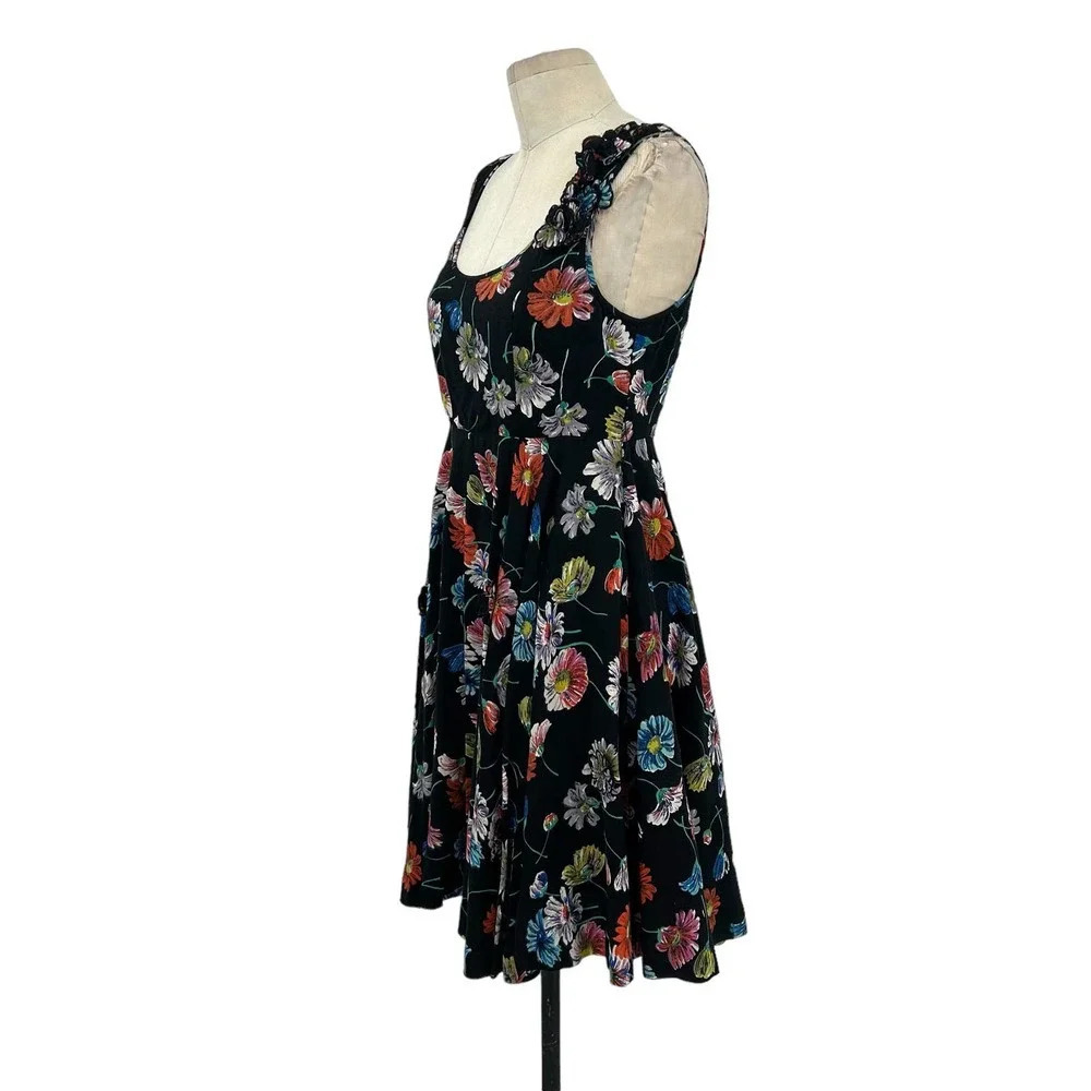 Anthropologie Moulinette Soeurs Astere Everywhere‎ Dress Floral Black Size 2 - Picture 7 of 15